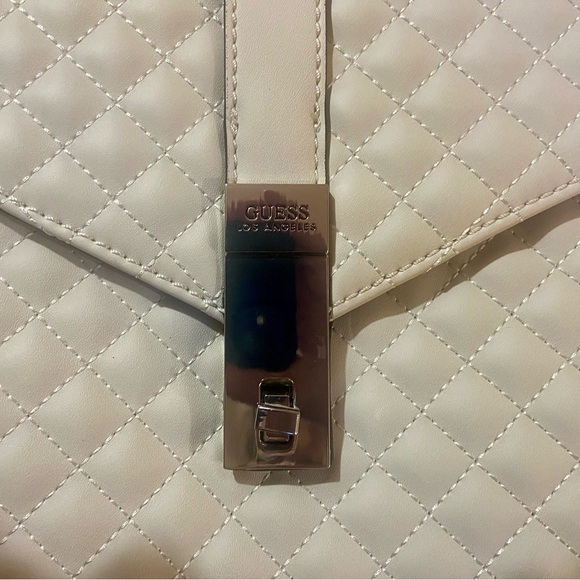 GUESS Cream Quilted Women's Bag - Picture 8 of 9